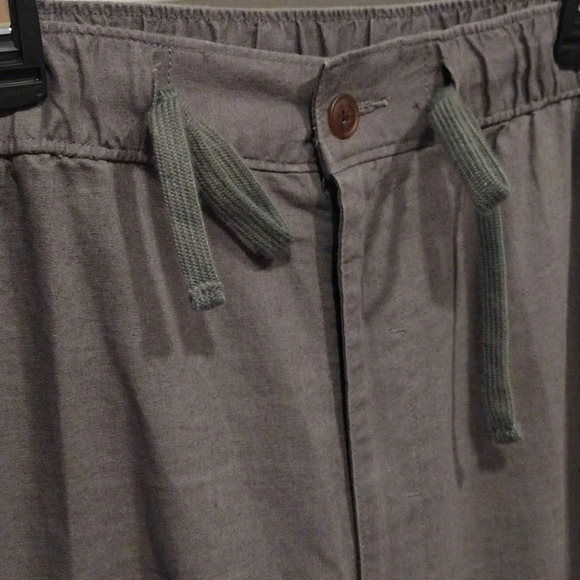 Oak Hill Men's Gray Drawstring Waist Pull-On Linen Blend Pants Size 1X/32-Casual - Picture 5 of 8